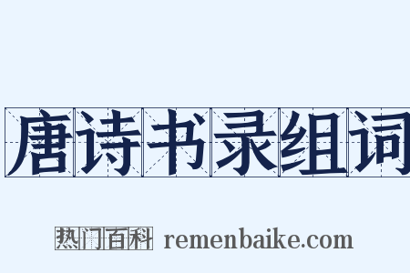 唐诗书录组词是什么意思的图片